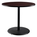 National Public Seating Cafe Table, 36in. Diameter x 36h, Round Top/Base, Mahogany Top, Black Base CT13636RC1MY